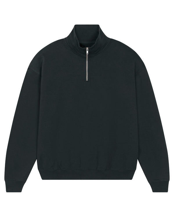 Stanley/Stella Unisex Miller Dry 1/4 Zip Sweatshirt - Black
