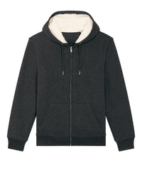 Stanley/Stella Unisex Hygger Sherpa Zip-through Sweatshirt - Dark Heather Grey