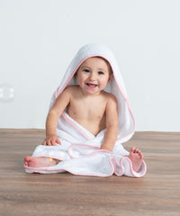 Towel City Babies' Hooded Towel - White/Blue