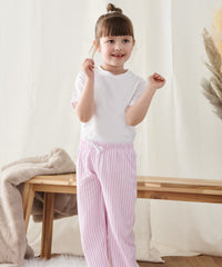 Towel City Kids Long Pyjamas - White/Heather Grey