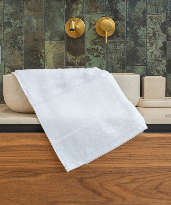 Towel City Organic Hand Towel with Printable Border - White