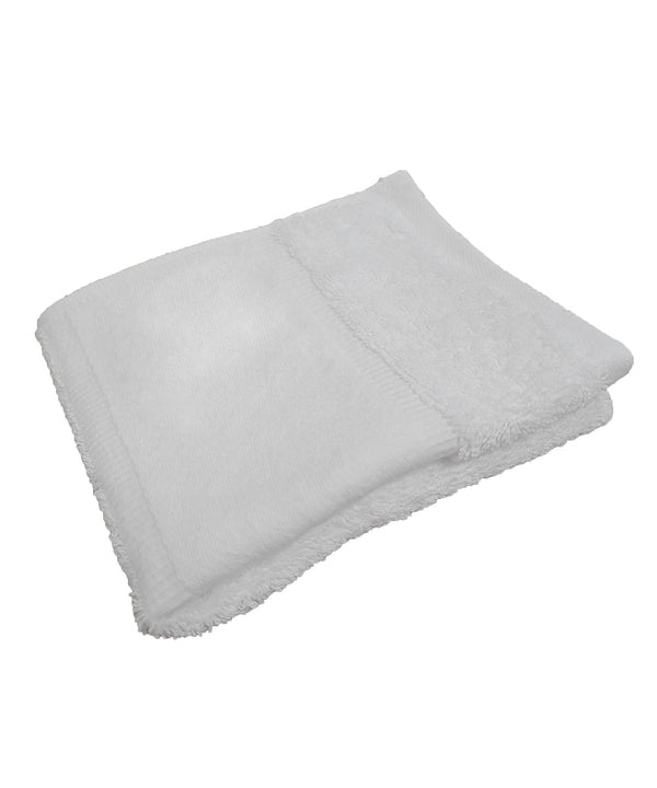 Towel City Organic Guest Towel with Printable Border - White