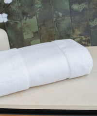 Towel City Organic Bath Sheet with Printable Border - White