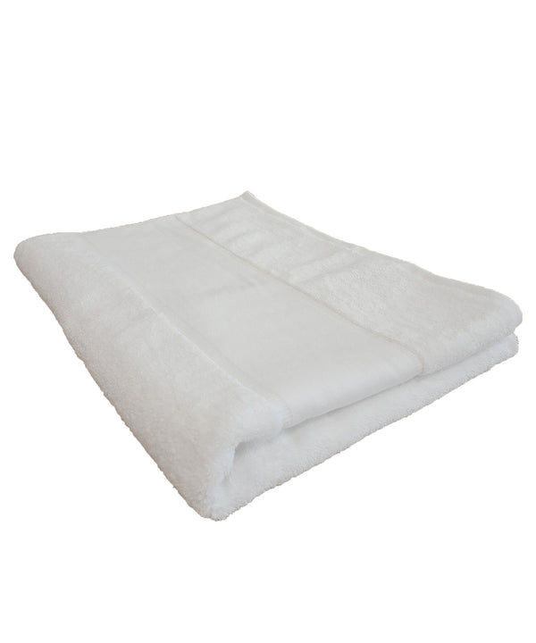 Towel City Organic Bath Sheet with Printable Border - White