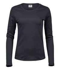 Tee Jays Women’s Long Sleeve Interlock Tee - Dark Grey