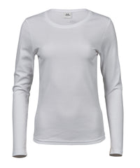 Tee Jays Women’s Long Sleeve Interlock Tee - White