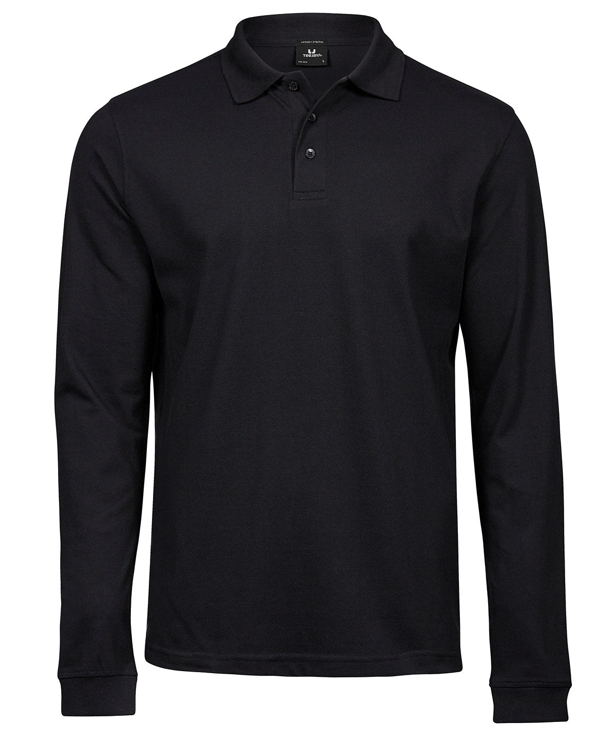 Tee Jays Luxury Stretch Long Sleeve Polo - Black