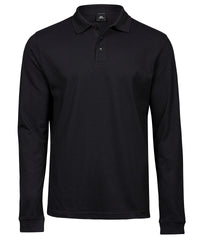 Tee Jays Luxury Stretch Long Sleeve Polo - Black
