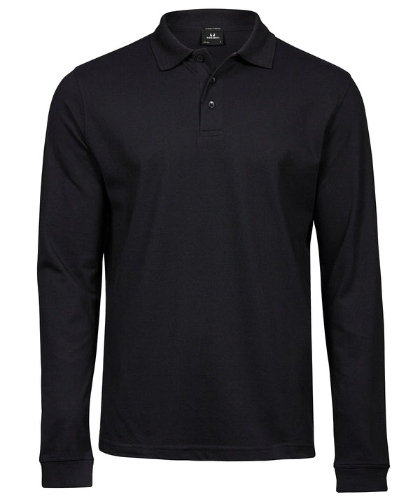 Tee Jays Luxury Stretch Long Sleeve Polo - Black