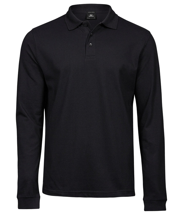 Tee Jays Luxury Stretch Long Sleeve Polo - Black