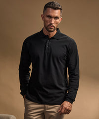 Tee Jays Luxury Stretch Long Sleeve Polo - Black