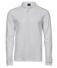 Tee Jays Luxury Stretch Long Sleeve Polo - White