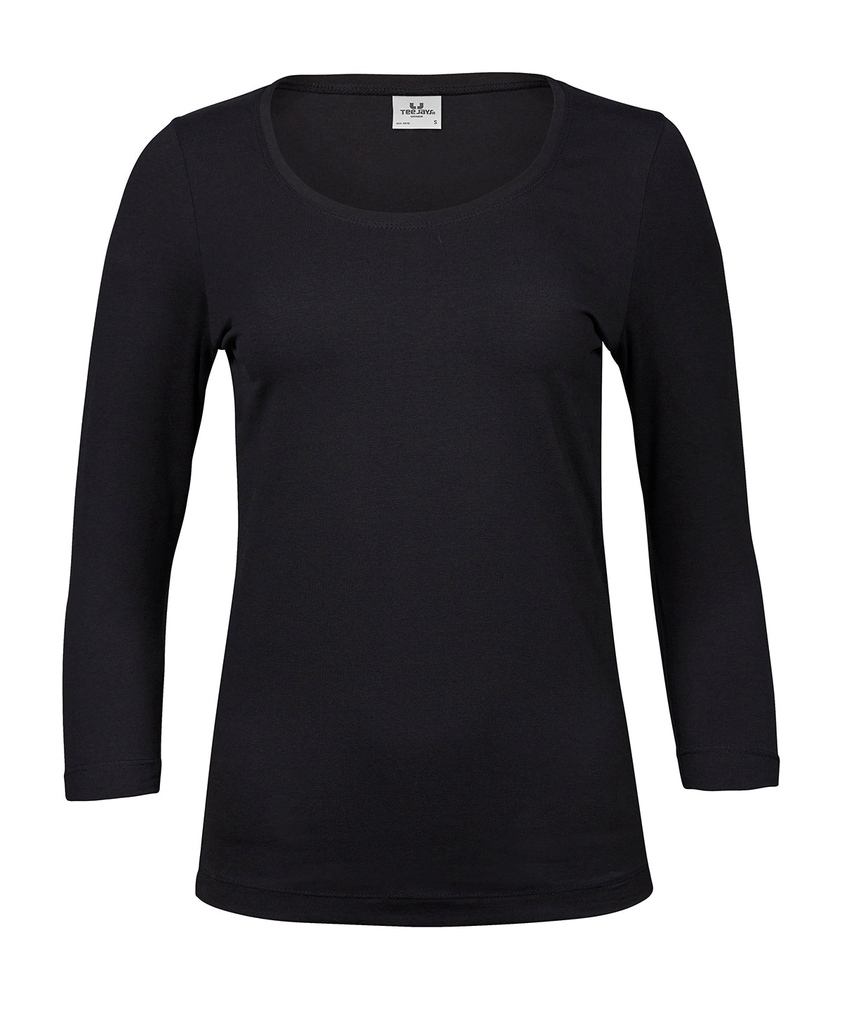 Tee Jays Women’s Stretch 3/4-sleeve Tee - Black