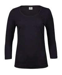 Tee Jays Women’s Stretch 3/4-sleeve Tee - Black