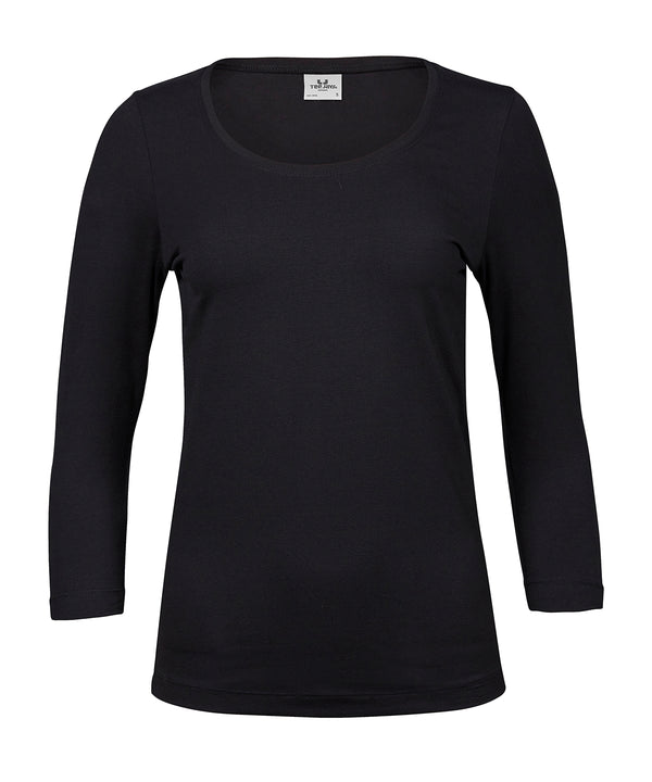 Tee Jays Women’s Stretch 3/4-sleeve Tee - Black