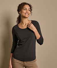 Tee Jays Women’s Stretch 3/4-sleeve Tee - Black