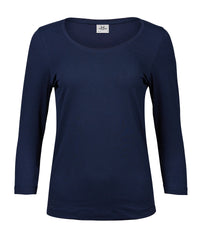 Tee Jays Women’s Stretch 3/4-sleeve Tee - Navy