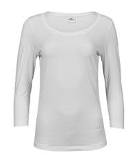 Tee Jays Women’s Stretch 3/4-sleeve Tee - White