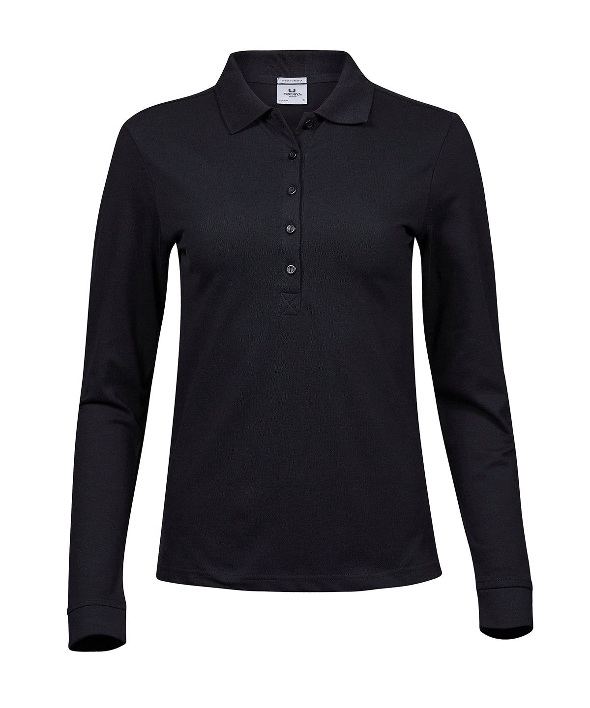Tee Jays Women’s Luxury Stretch Long Sleeve Polo - Black