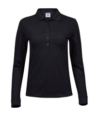 Tee Jays Women’s Luxury Stretch Long Sleeve Polo - Black