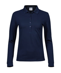 Tee Jays Women’s Luxury Stretch Long Sleeve Polo - Navy