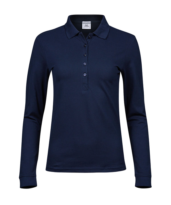 Tee Jays Women’s Luxury Stretch Long Sleeve Polo - Navy