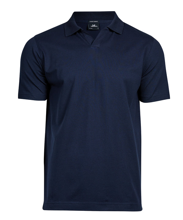 Tee Jays Luxury Stretch V-neck Polo - Navy