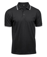 Tee Jays Luxury Stripe Stretch Polo - Black/White