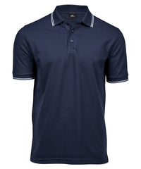 Tee Jays Luxury Stripe Stretch Polo - Navy/White