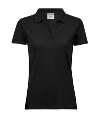 Tee Jays Women’s Luxury Stretch V-neck Polo - Black