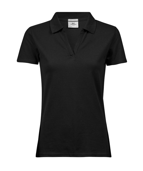 Tee Jays Women’s Luxury Stretch V-neck Polo - Black