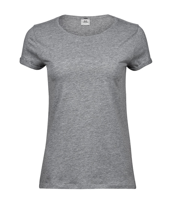 Tee Jays Women’s Roll-up Tee - Heather Grey