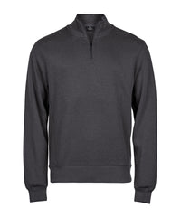 Tee Jays Ribbed Interlock Half-zip - Dark Grey