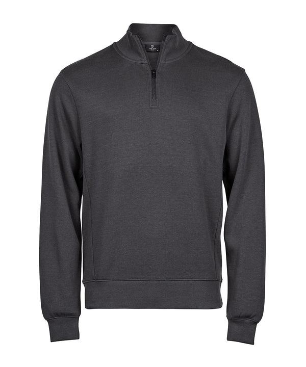Tee Jays Ribbed Interlock Half-zip - Dark Grey