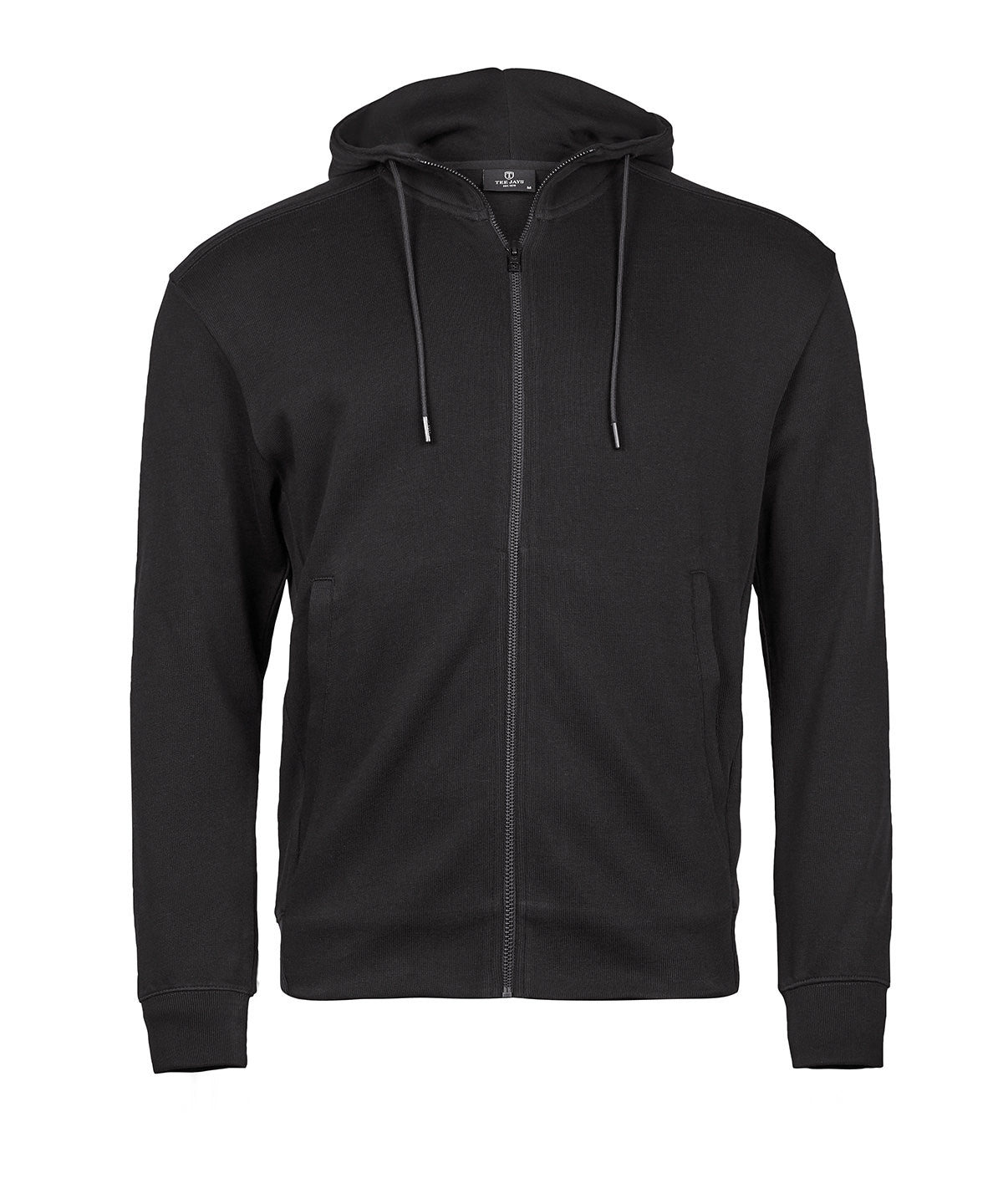 Tee Jays Ribbed Interlock Hooded Full-zip - Black