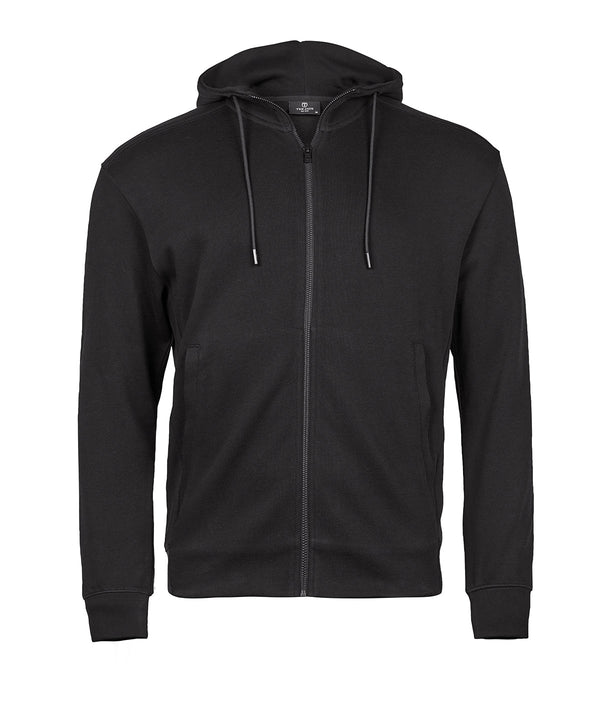 Tee Jays Ribbed Interlock Hooded Full-zip - Black