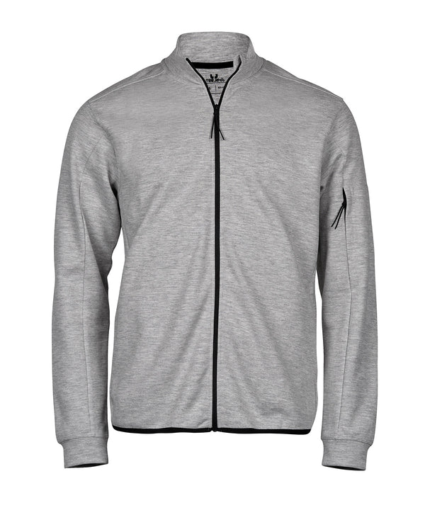 Tee Jays Athletic Full-zip Sweatshirt - Heather Grey