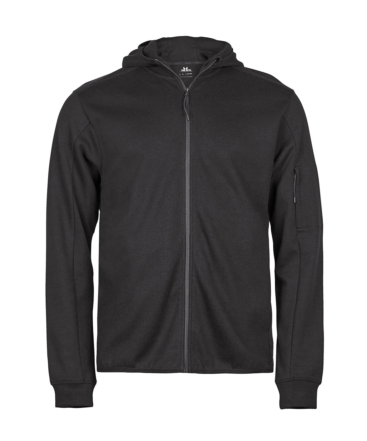 Tee Jays Athletic Hooded Full-zip Sweatshirt - Black
