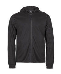 Tee Jays Athletic Hooded Full-zip Sweatshirt - Black