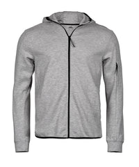 Tee Jays Athletic Hooded Full-zip Sweatshirt - Heather Grey
