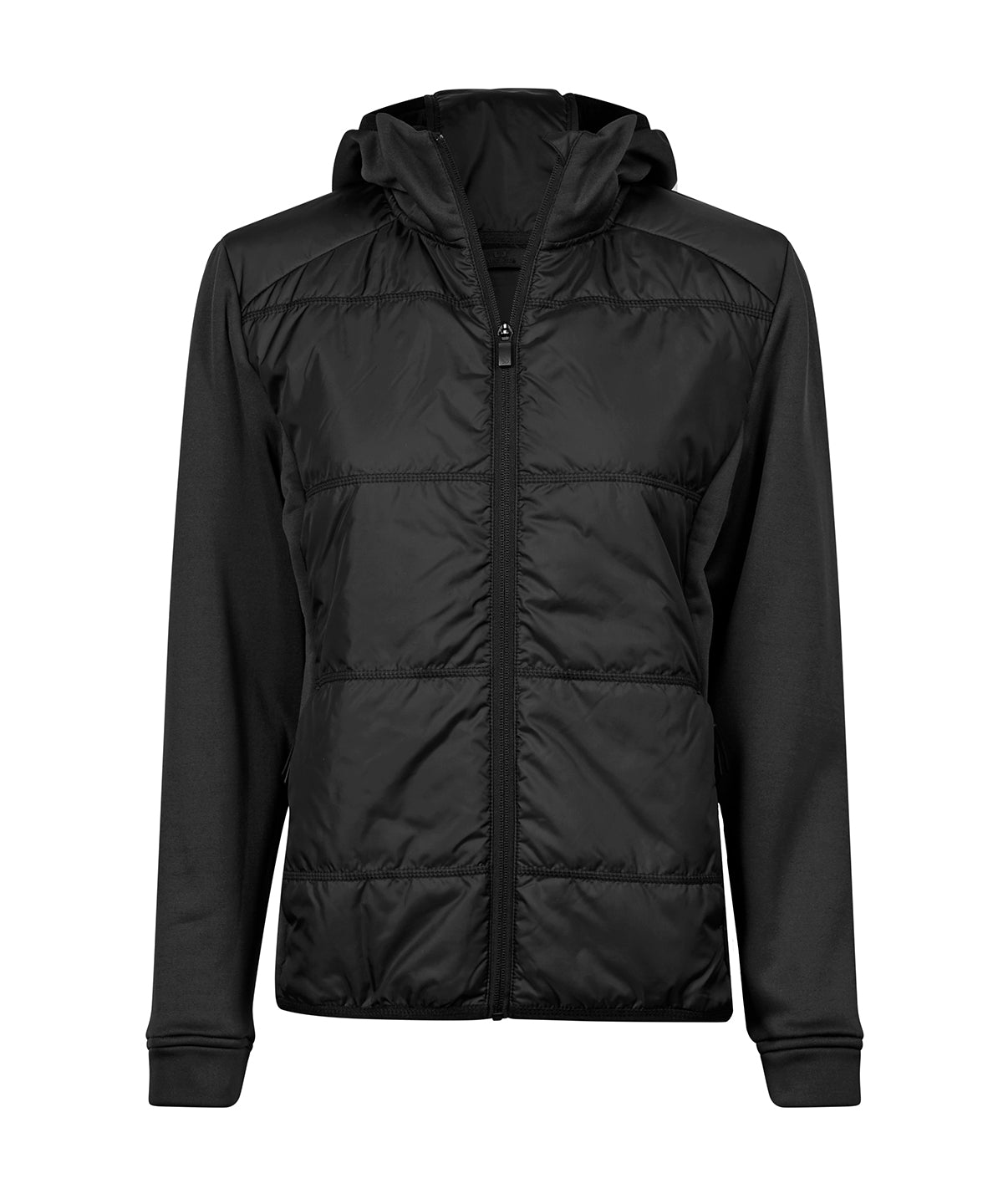 Tee Jays Women’s Hybrid-stretch Hooded Jacket - Black/Black