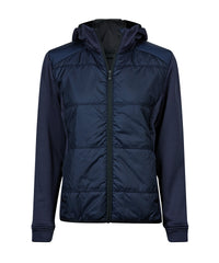 Tee Jays Women’s Hybrid-stretch Hooded Jacket - Navy/Navy