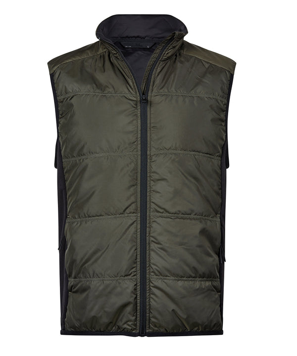 Tee Jays Hybrid-stretch Bodywarmer - Deep Green/Black