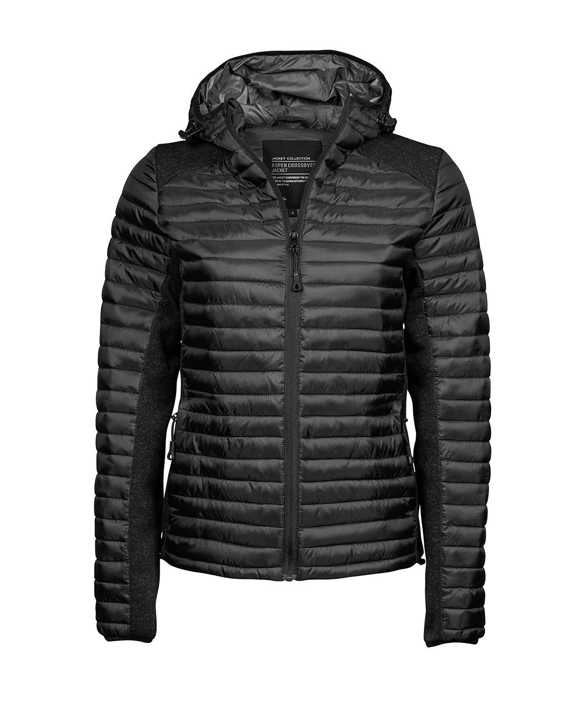 Tee Jays Women’s Hooded Outdoor Crossover - Black/Black Melange