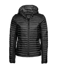 Tee Jays Women’s Hooded Outdoor Crossover - Black/Black Melange