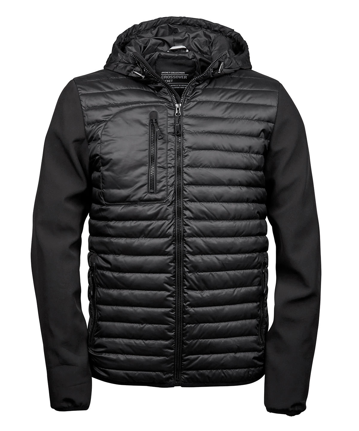 Tee Jays Hooded Crossover Jacket - Black/Black