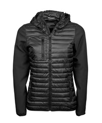 Tee Jays Women’s Hooded Crossover Jacket - Black/Black