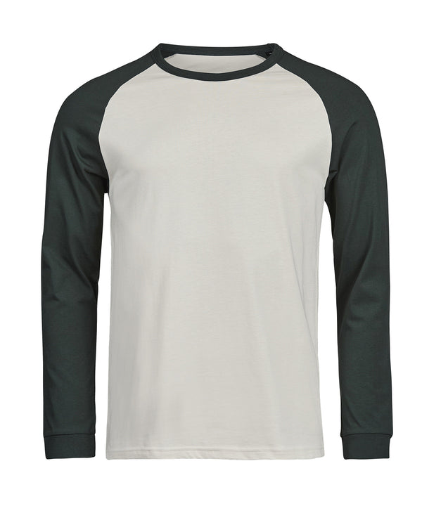 Tee Jays UNLABELED Baseball Tee - Cement/Dark Green