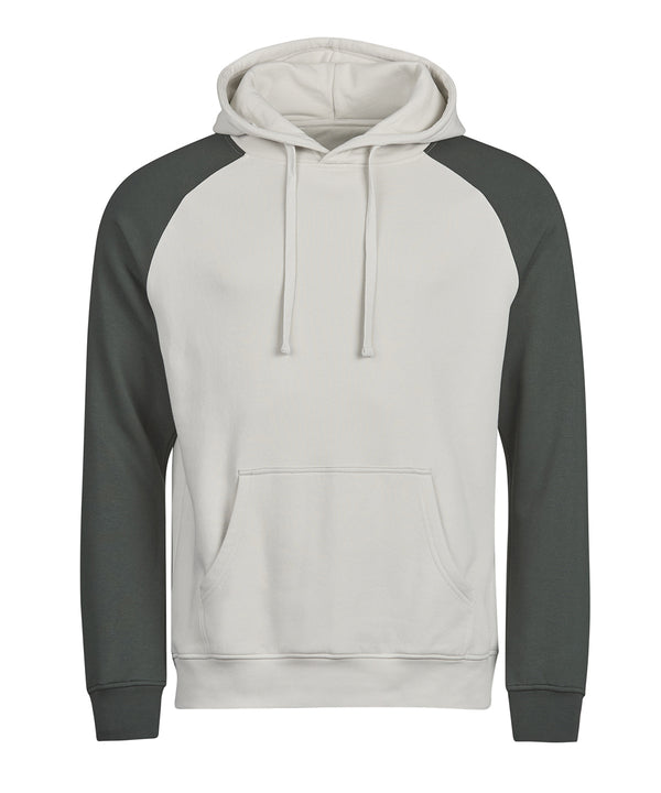 Tee Jays UNLABELED Two-tone Hooded Sweatshirt - Cement/Dark Green