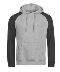 Tee Jays UNLABELED Two-tone Hooded Sweatshirt - Heather Grey/Black